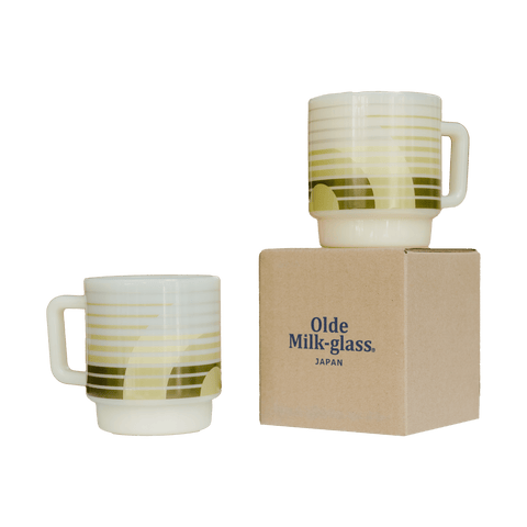 ACE Ivory and Olive Vintage Milk Glass - Made in Japan